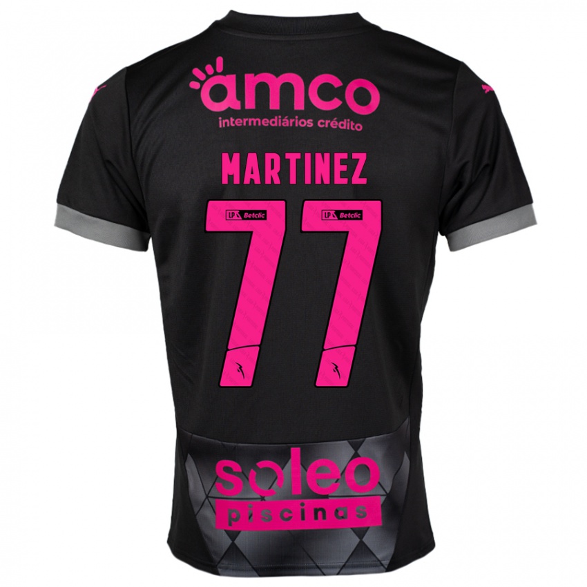 Niño Camiseta Gabri Martínez #77 Negro Rosa 2ª Equipación 2024/25 La Camisa Argentina