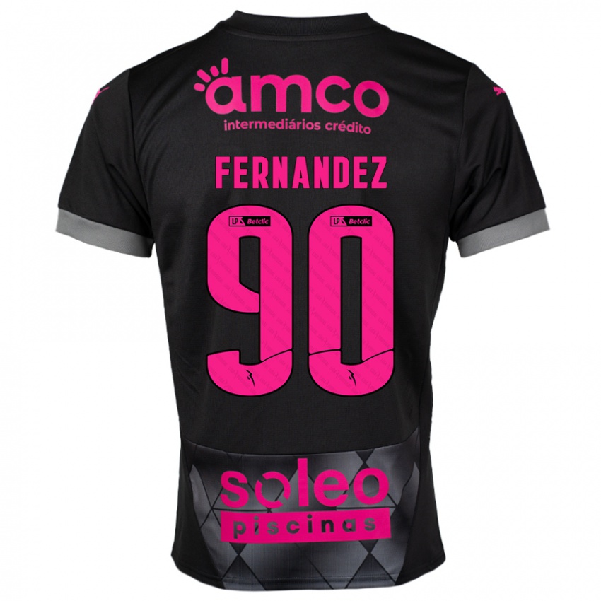 Niño Camiseta Roberto Fernández #90 Negro Rosa 2ª Equipación 2024/25 La Camisa Argentina