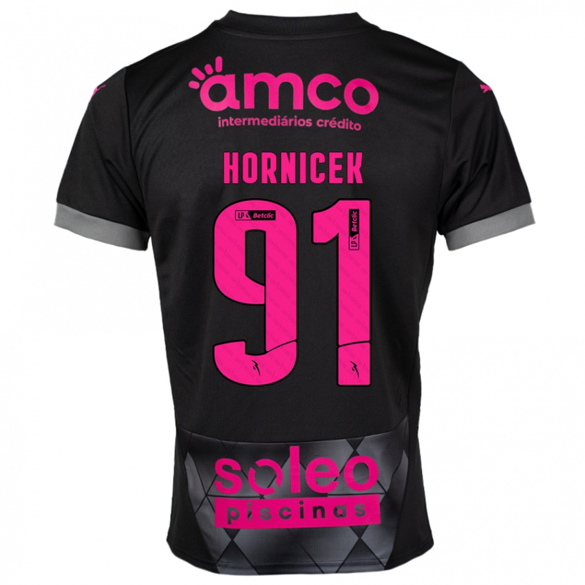 Niño Camiseta Lukas Hornicek #91 Negro Rosa 2ª Equipación 2024/25 La Camisa Argentina