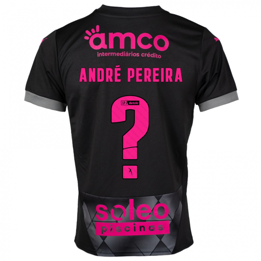 Niño Camiseta João André Pereira #0 Negro Rosa 2ª Equipación 2024/25 La Camisa Argentina