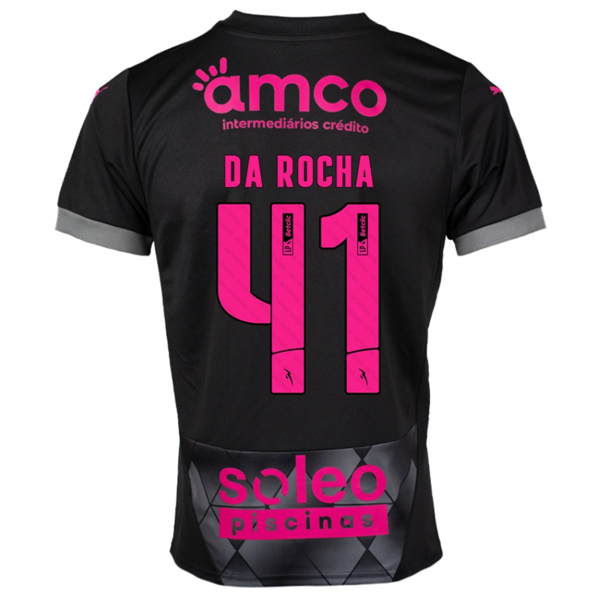 Niño Camiseta Yanis Da Rocha #41 Negro Rosa 2ª Equipación 2024/25 La Camisa Argentina