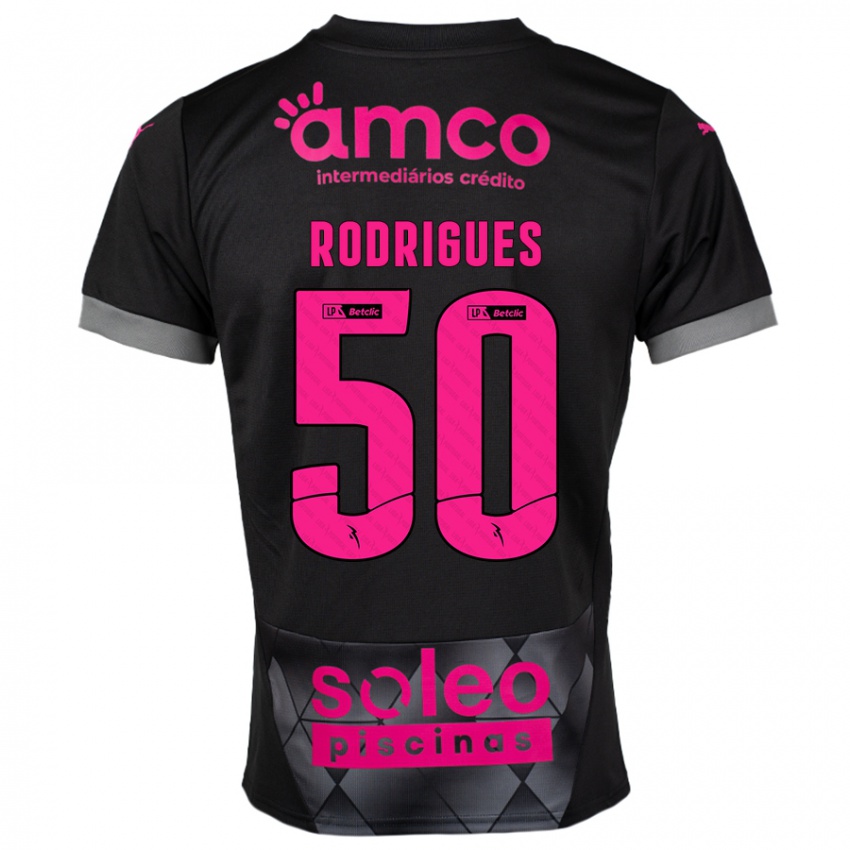 Niño Camiseta Diego Rodrigues #50 Negro Rosa 2ª Equipación 2024/25 La Camisa Argentina