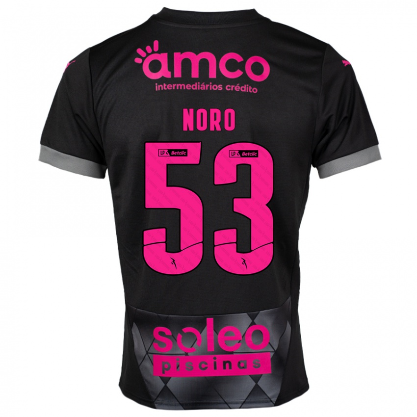 Niño Camiseta Jonatás Noro #53 Negro Rosa 2ª Equipación 2024/25 La Camisa Argentina