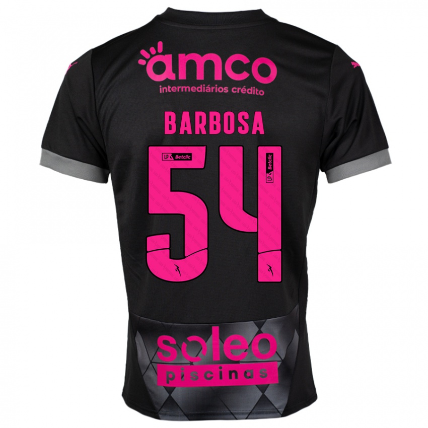 Niño Camiseta Guilherme Barbosa #54 Negro Rosa 2ª Equipación 2024/25 La Camisa Argentina