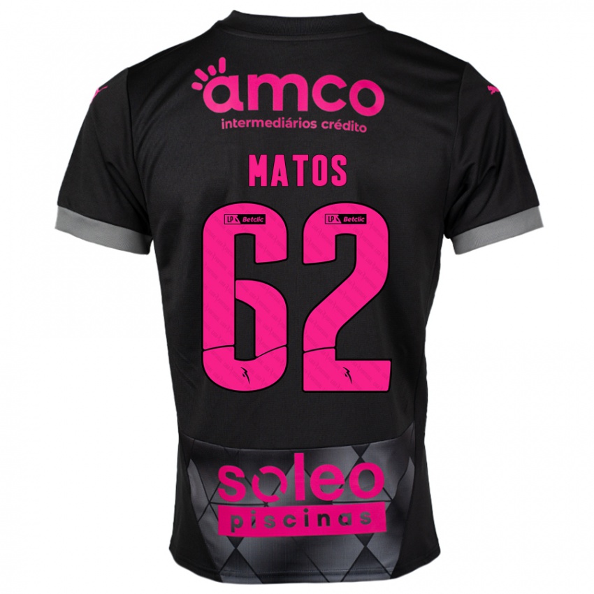 Niño Camiseta Nuno Matos #62 Negro Rosa 2ª Equipación 2024/25 La Camisa Argentina