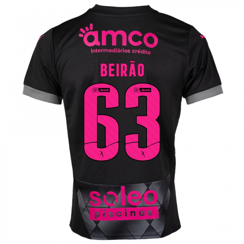 Niño Camiseta Rodrigo Beirão #63 Negro Rosa 2ª Equipación 2024/25 La Camisa Argentina