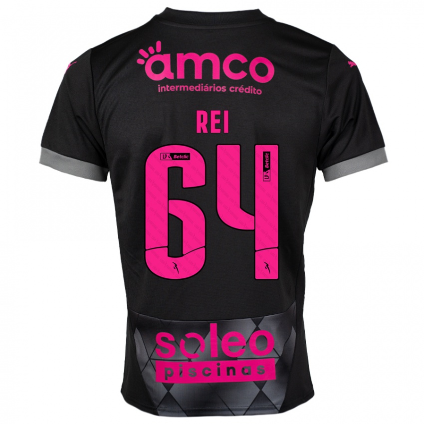 Niño Camiseta Ricardo Rei #64 Negro Rosa 2ª Equipación 2024/25 La Camisa Argentina