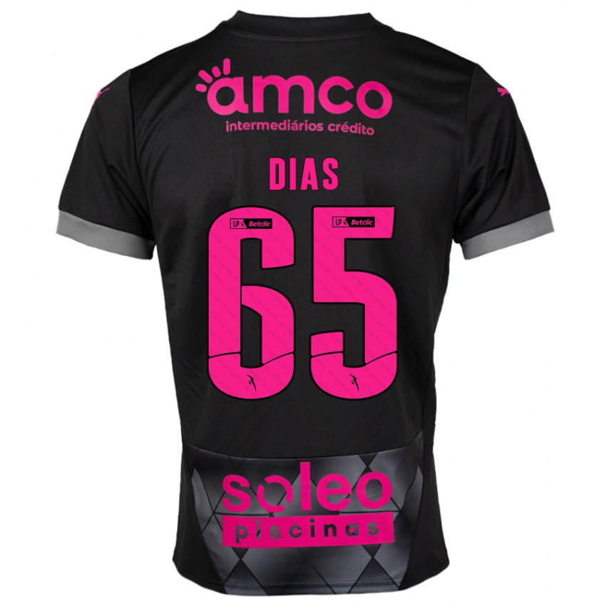 Niño Camiseta Leandro Dias #65 Negro Rosa 2ª Equipación 2024/25 La Camisa Argentina