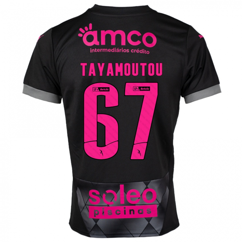 Niño Camiseta Enzo Tayamoutou #67 Negro Rosa 2ª Equipación 2024/25 La Camisa Argentina