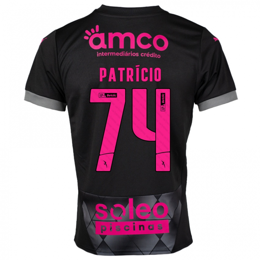 Niño Camiseta Nuno Patrício #74 Negro Rosa 2ª Equipación 2024/25 La Camisa Argentina