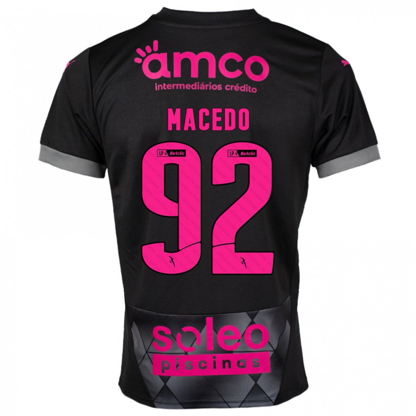 Niño Camiseta Rodrigo Macedo #92 Negro Rosa 2ª Equipación 2024/25 La Camisa Argentina