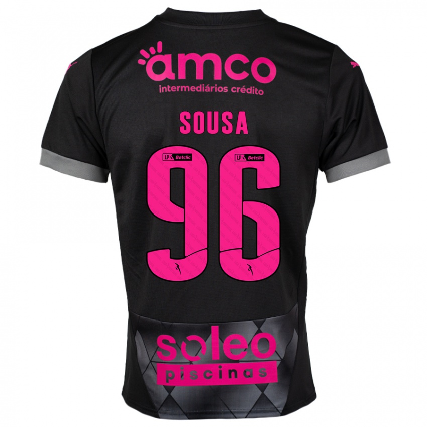 Niño Camiseta Afonso Sousa #96 Negro Rosa 2ª Equipación 2024/25 La Camisa Argentina