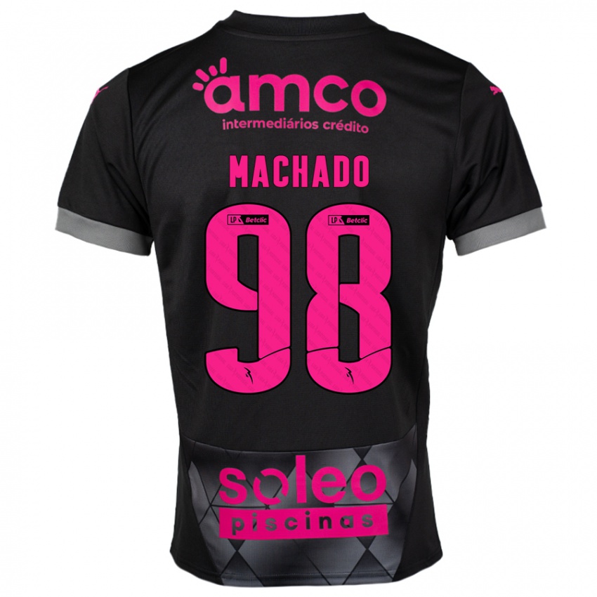 Niño Camiseta Gonçalo Machado #98 Negro Rosa 2ª Equipación 2024/25 La Camisa Argentina