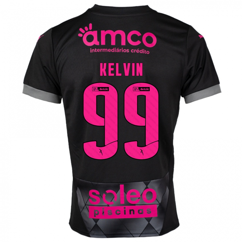 Niño Camiseta Kauan Kelvin #99 Negro Rosa 2ª Equipación 2024/25 La Camisa Argentina