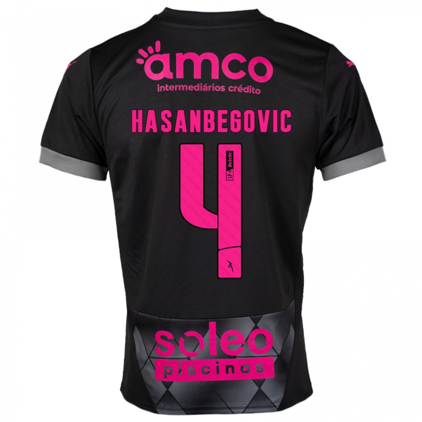 Niño Camiseta Melisa Hasanbegović #4 Negro Rosa 2ª Equipación 2024/25 La Camisa Argentina