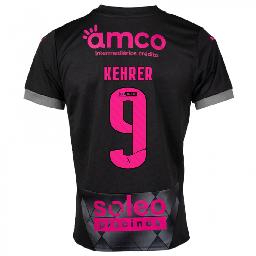 Niño Camiseta Caroline Kehrer #9 Negro Rosa 2ª Equipación 2024/25 La Camisa Argentina