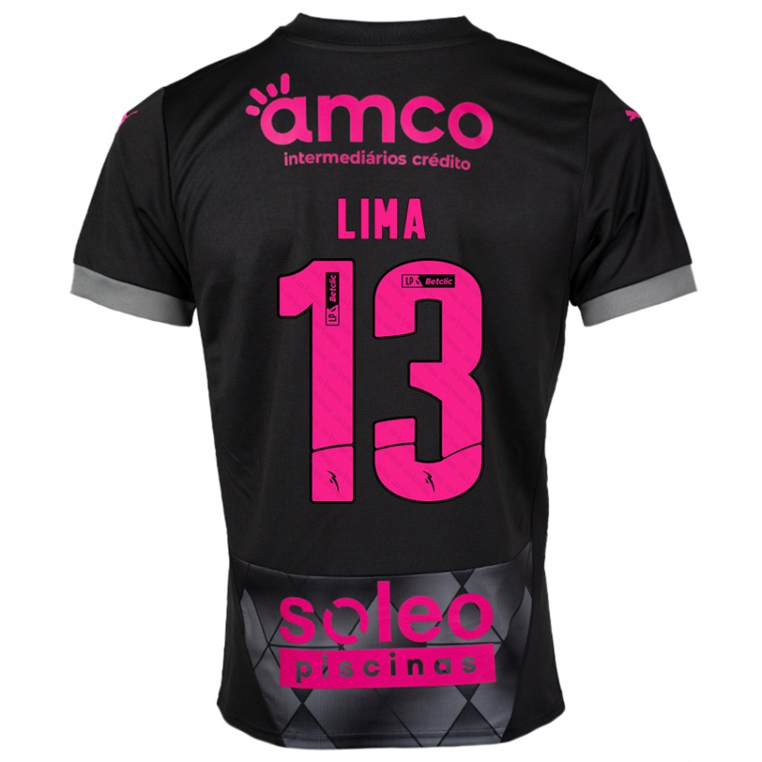 Niño Camiseta Aline Lima #13 Negro Rosa 2ª Equipación 2024/25 La Camisa Argentina