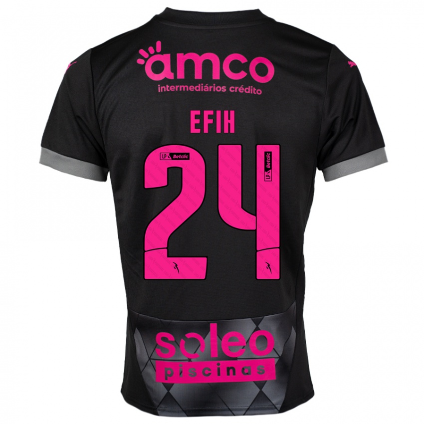 Niño Camiseta Peace Efih #24 Negro Rosa 2ª Equipación 2024/25 La Camisa Argentina