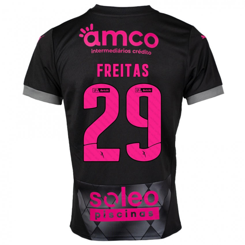 Niño Camiseta Mylena Freitas #29 Negro Rosa 2ª Equipación 2024/25 La Camisa Argentina