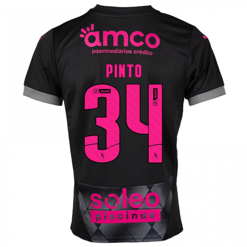 Niño Camiseta Ana Pinto #34 Negro Rosa 2ª Equipación 2024/25 La Camisa Argentina