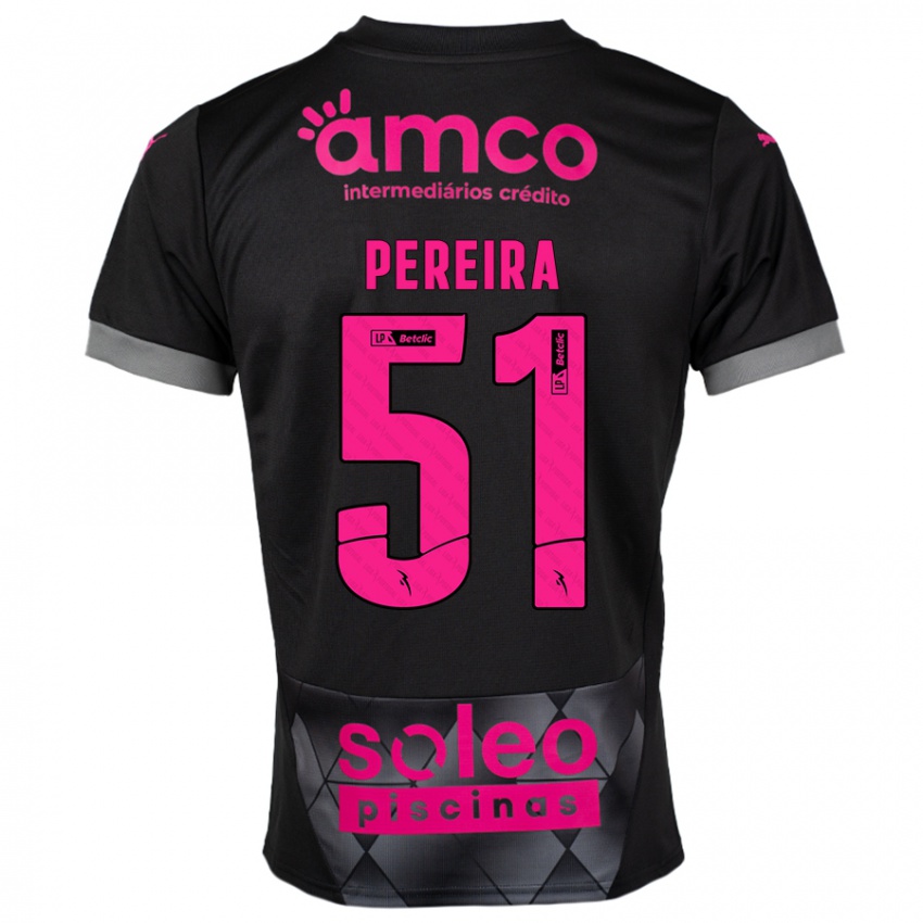 Niño Camiseta Evy Pereira #51 Negro Rosa 2ª Equipación 2024/25 La Camisa Argentina