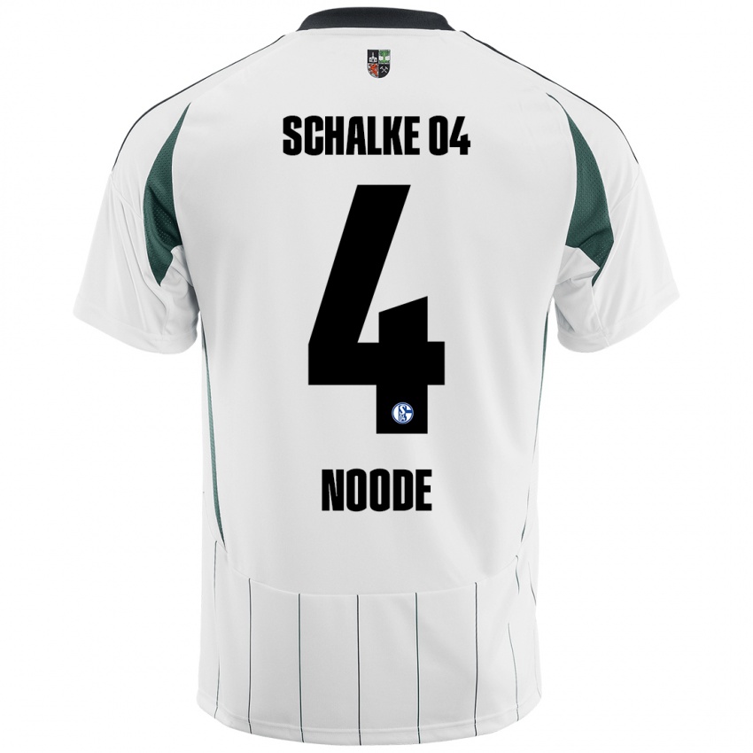 Niño Camiseta Steve Noode #4 Blanco Verde 2ª Equipación 2024/25 La Camisa Argentina