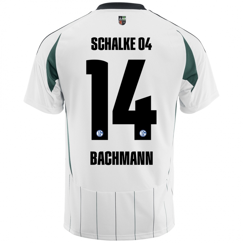 Niño Camiseta Janik Bachmann #14 Blanco Verde 2ª Equipación 2024/25 La Camisa Argentina