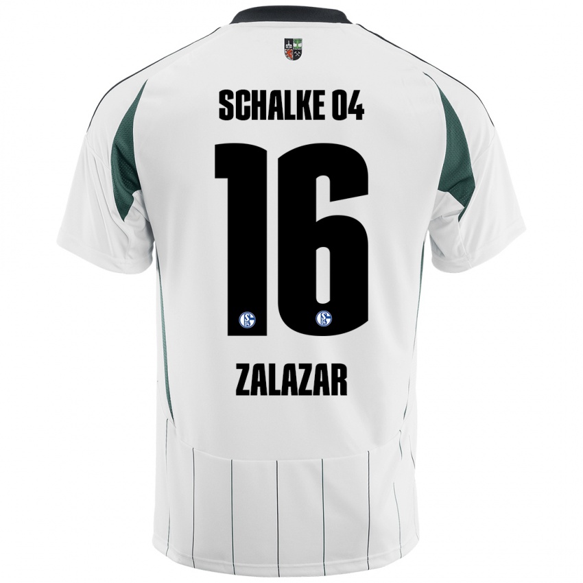 Niño Camiseta Mauro Zalazar #16 Blanco Verde 2ª Equipación 2024/25 La Camisa Argentina