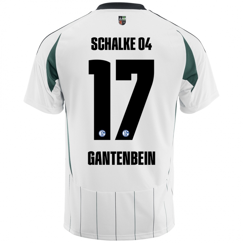 Niño Camiseta Adrian Gantenbein #17 Blanco Verde 2ª Equipación 2024/25 La Camisa Argentina