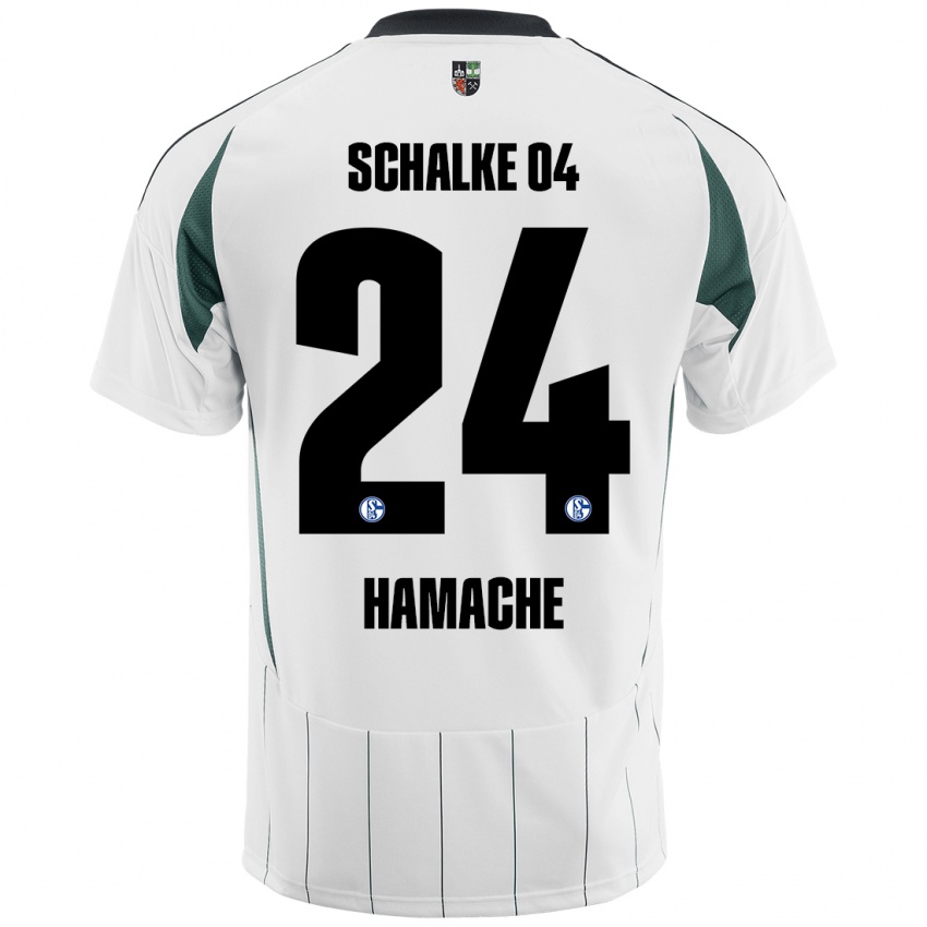 Niño Camiseta Ilyes Hamache #24 Blanco Verde 2ª Equipación 2024/25 La Camisa Argentina