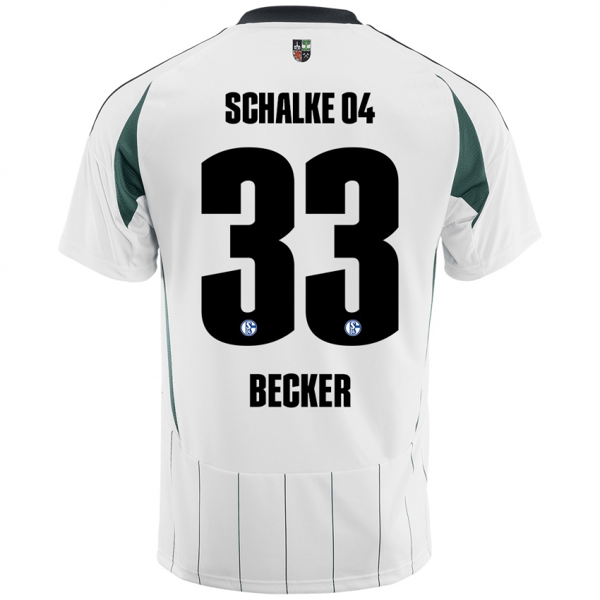 Niño Camiseta Vitalie Becker #33 Blanco Verde 2ª Equipación 2024/25 La Camisa Argentina