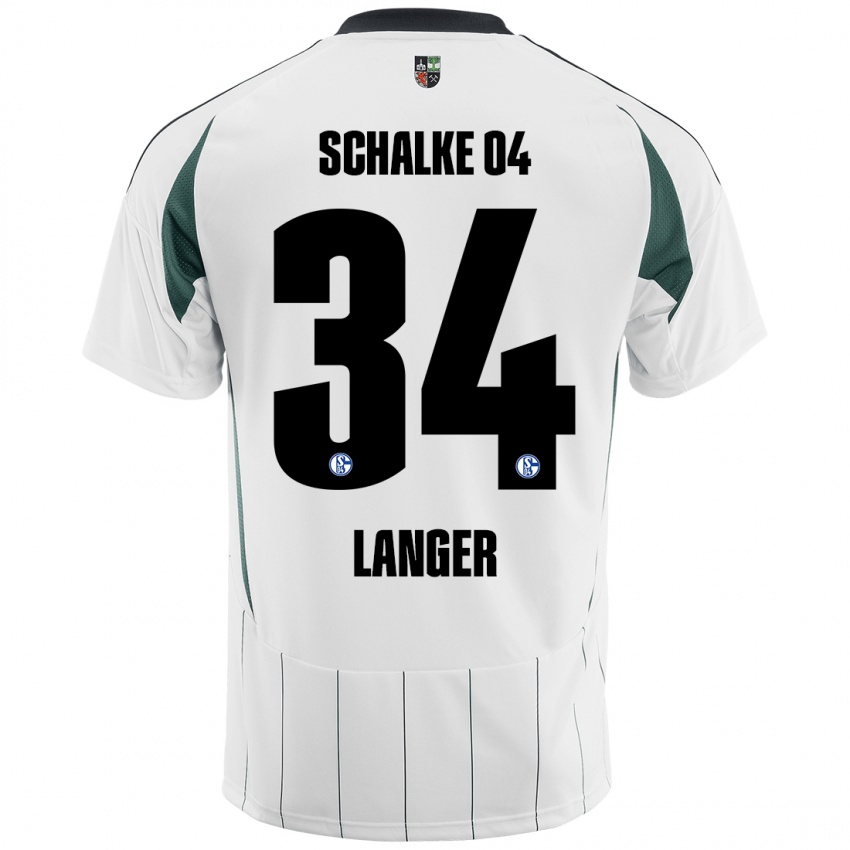 Niño Camiseta Michael Langer #34 Blanco Verde 2ª Equipación 2024/25 La Camisa Argentina