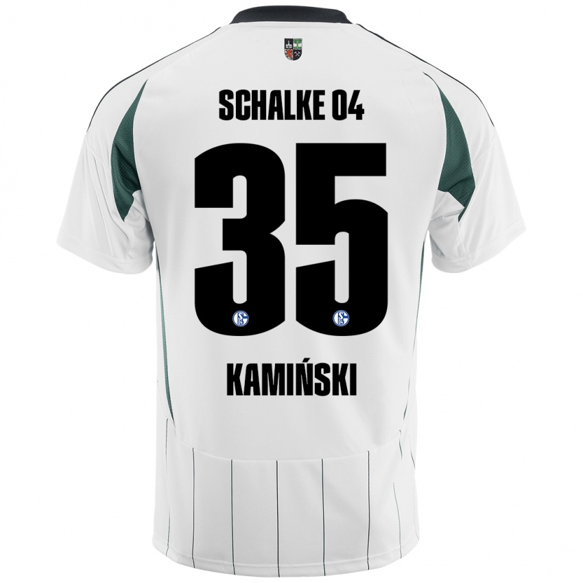 Niño Camiseta Marcin Kaminski #35 Blanco Verde 2ª Equipación 2024/25 La Camisa Argentina