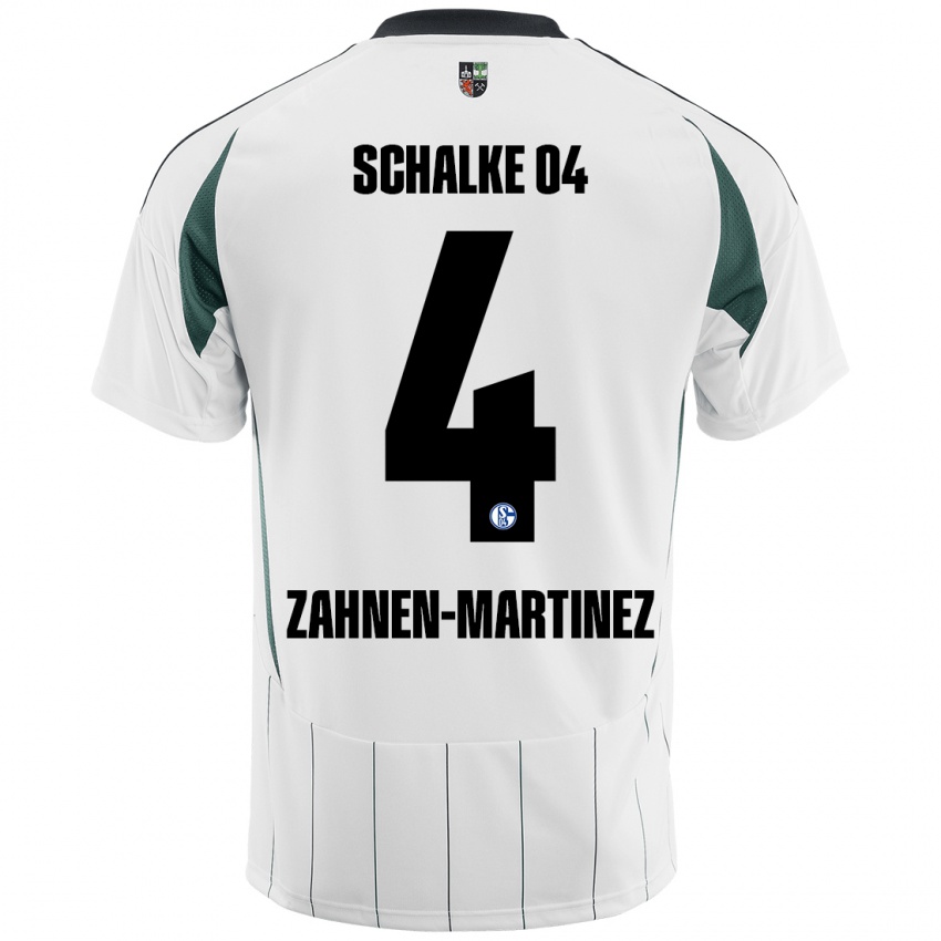 Niño Camiseta Pablo Zahnen-Martinez #4 Blanco Verde 2ª Equipación 2024/25 La Camisa Argentina