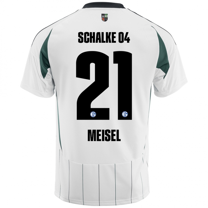 Niño Camiseta Kelsey Meisel #21 Blanco Verde 2ª Equipación 2024/25 La Camisa Argentina