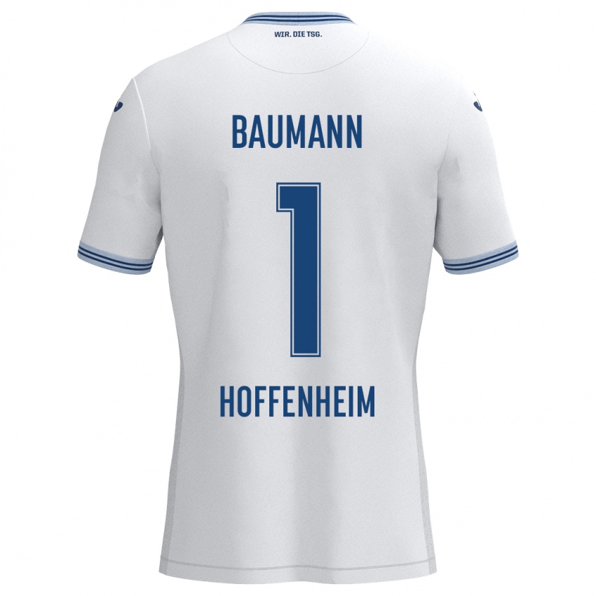 Niño Camiseta Oliver Baumann #1 Blanco Azul 2ª Equipación 2024/25 La Camisa Argentina