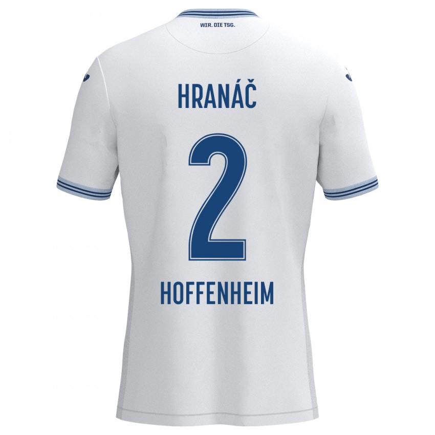 Niño Camiseta Robin Hranac #2 Blanco Azul 2ª Equipación 2024/25 La Camisa Argentina