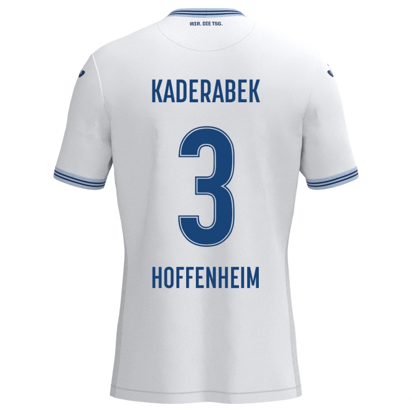 Niño Camiseta Pavel Kaderabek #3 Blanco Azul 2ª Equipación 2024/25 La Camisa Argentina