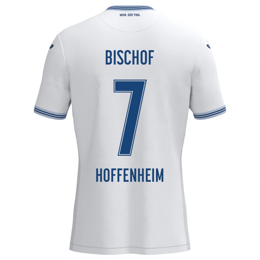 Niño Camiseta Tom Bischof #7 Blanco Azul 2ª Equipación 2024/25 La Camisa Argentina