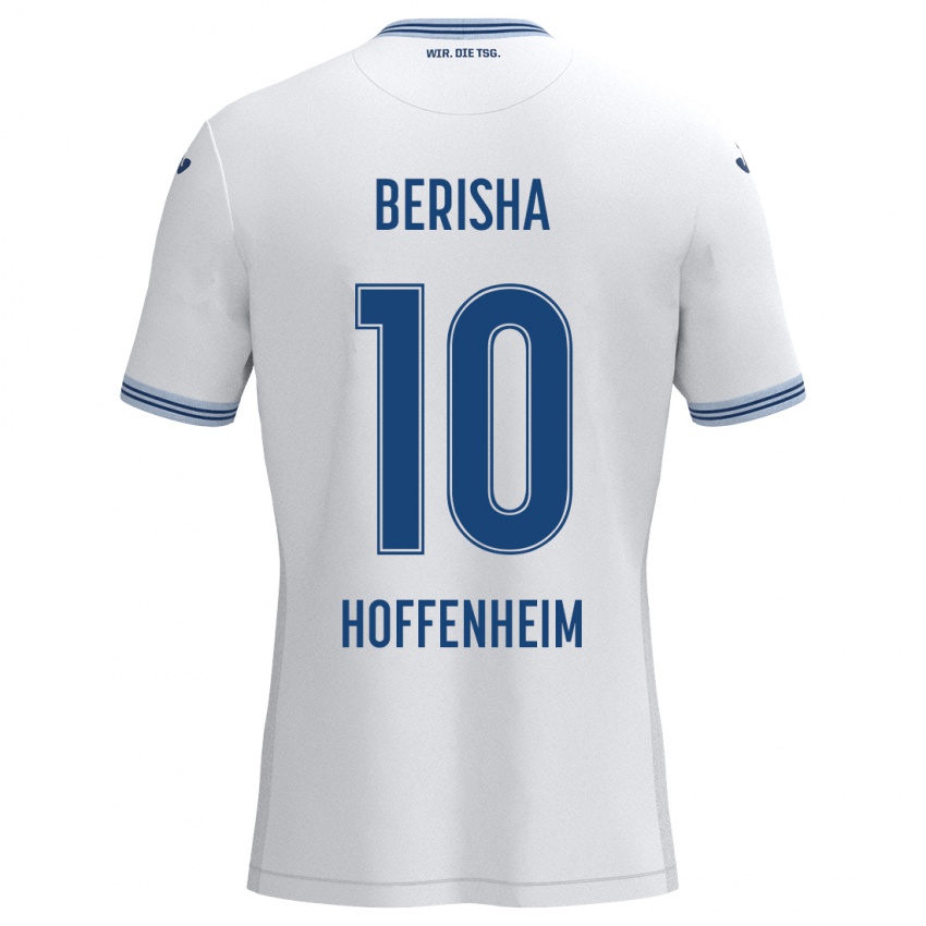 Niño Camiseta Mergim Berisha #10 Blanco Azul 2ª Equipación 2024/25 La Camisa Argentina