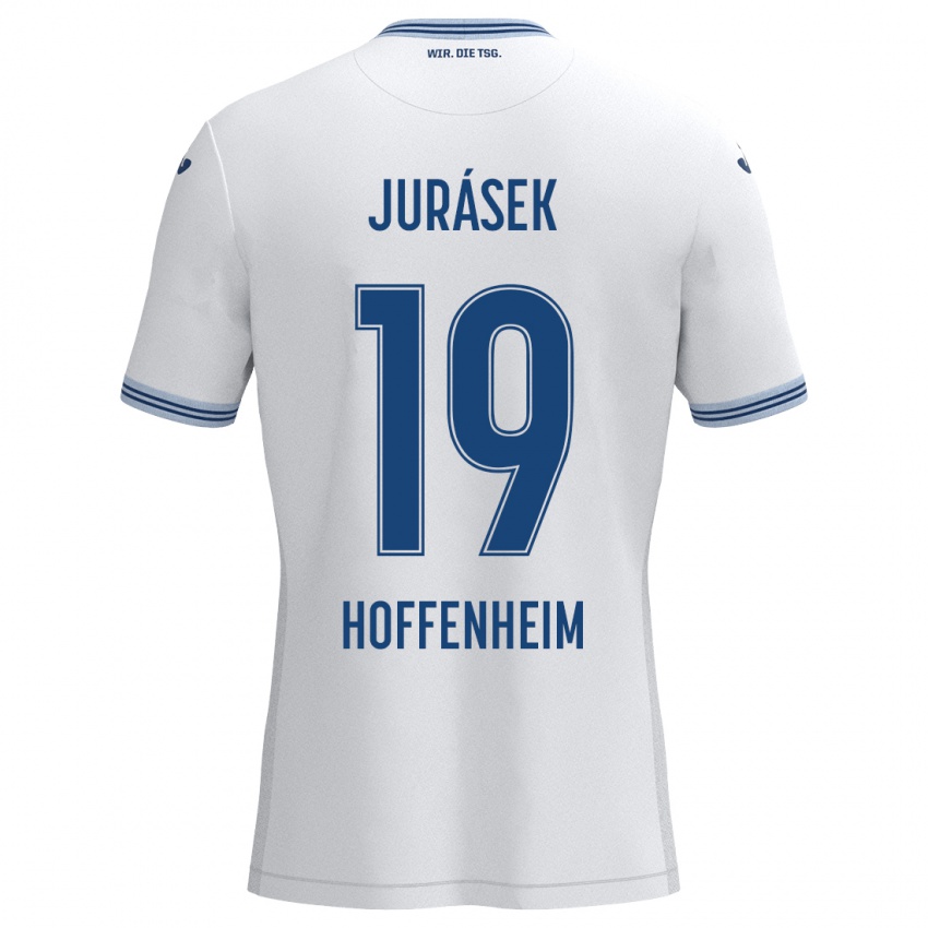 Niño Camiseta David Jurásek #19 Blanco Azul 2ª Equipación 2024/25 La Camisa Argentina