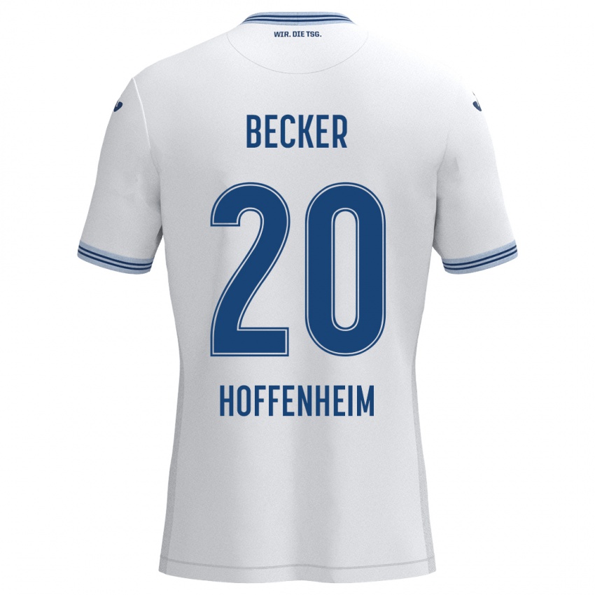 Niño Camiseta Finn Ole Becker #20 Blanco Azul 2ª Equipación 2024/25 La Camisa Argentina