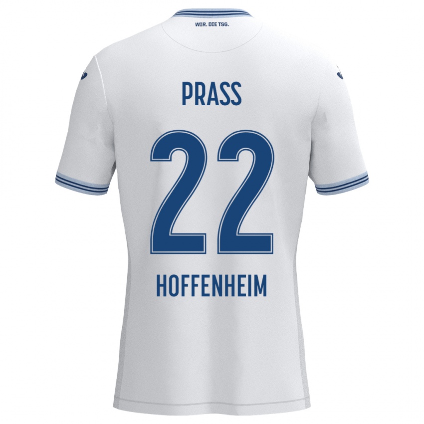 Niño Camiseta Alexander Prass #22 Blanco Azul 2ª Equipación 2024/25 La Camisa Argentina