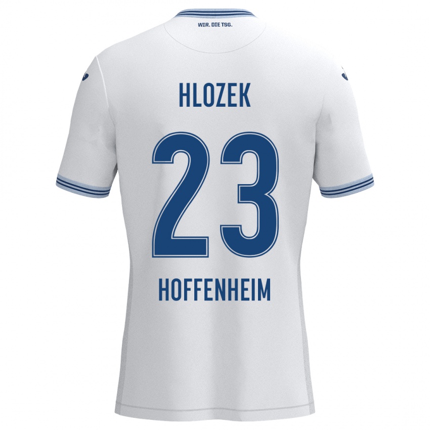 Niño Camiseta Adam Hlozek #23 Blanco Azul 2ª Equipación 2024/25 La Camisa Argentina