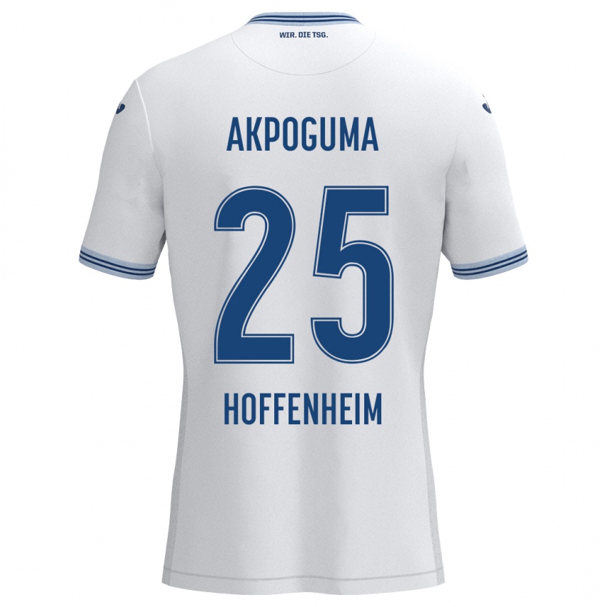 Niño Camiseta Kevin Akpoguma #25 Blanco Azul 2ª Equipación 2024/25 La Camisa Argentina