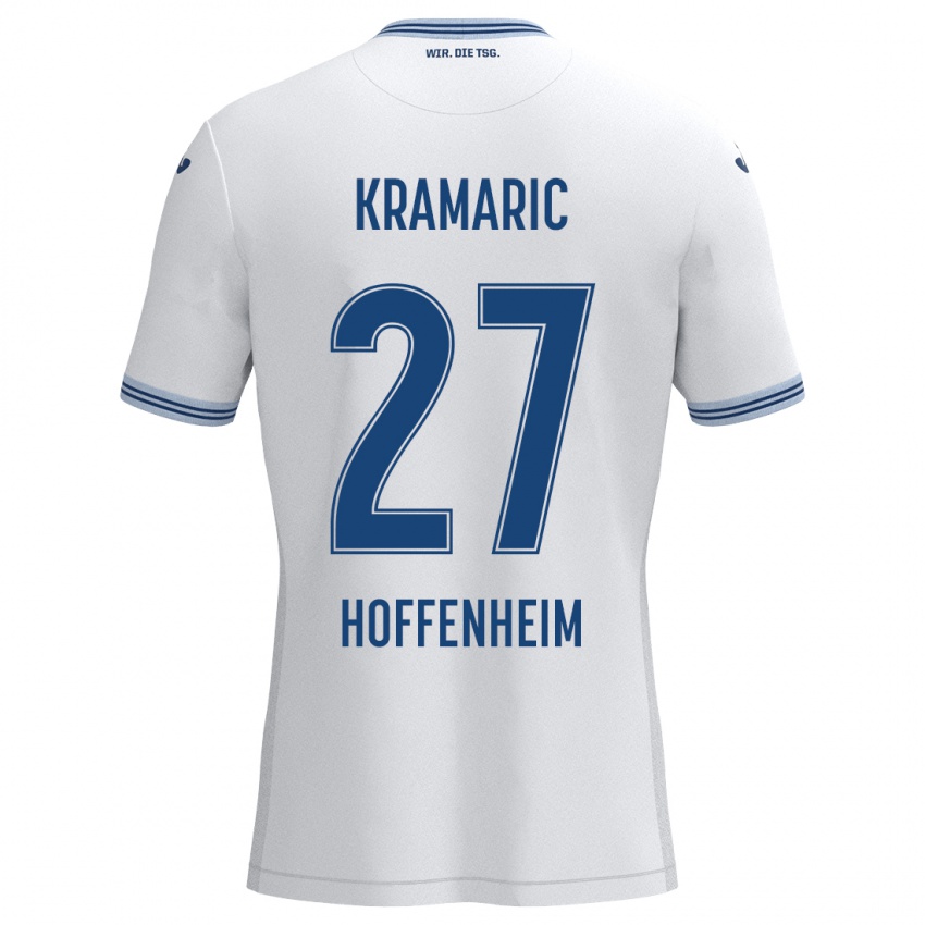 Niño Camiseta Andrej Kramaric #27 Blanco Azul 2ª Equipación 2024/25 La Camisa Argentina