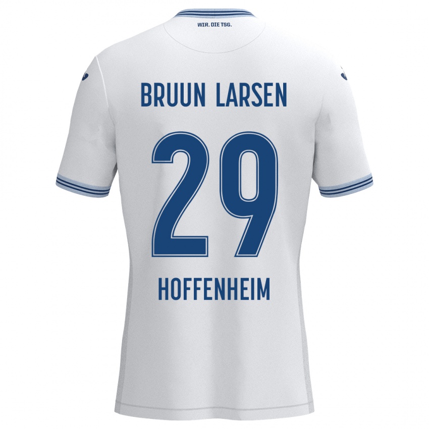 Niño Camiseta Jacob Bruun Larsen #29 Blanco Azul 2ª Equipación 2024/25 La Camisa Argentina