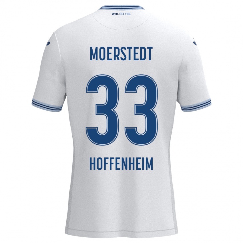 Niño Camiseta Max Moerstedt #33 Blanco Azul 2ª Equipación 2024/25 La Camisa Argentina