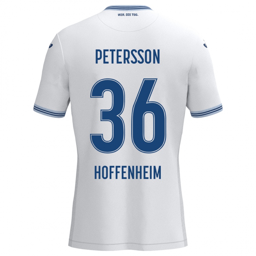 Niño Camiseta Lúkas Petersson #36 Blanco Azul 2ª Equipación 2024/25 La Camisa Argentina