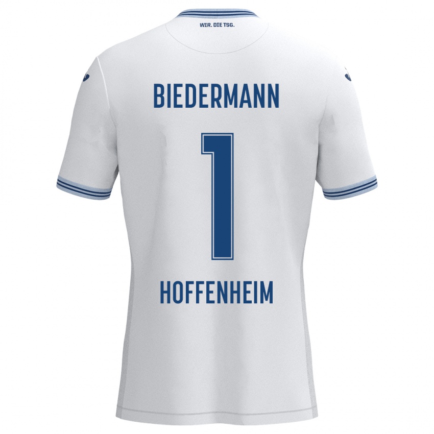 Niño Camiseta Nico Biedermann #1 Blanco Azul 2ª Equipación 2024/25 La Camisa Argentina